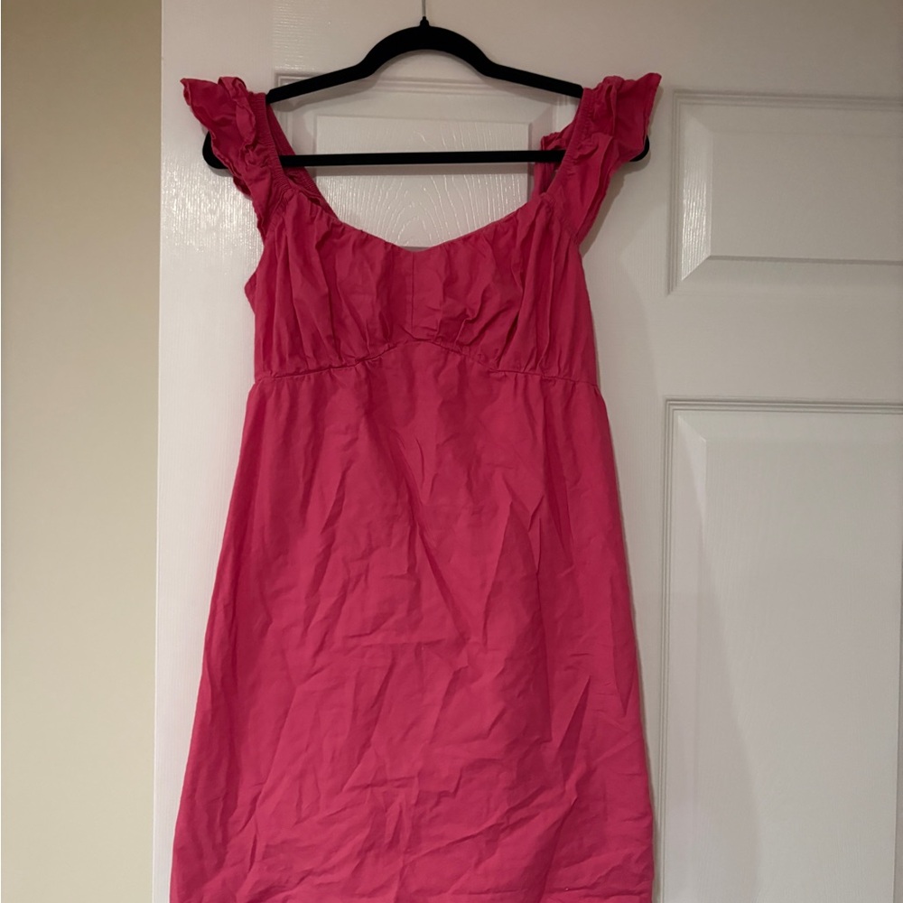 Pink Ruffled Mini Dress